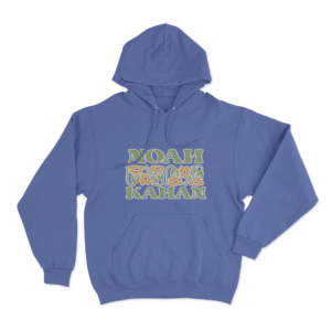 Floral Logo Hoodie Blue