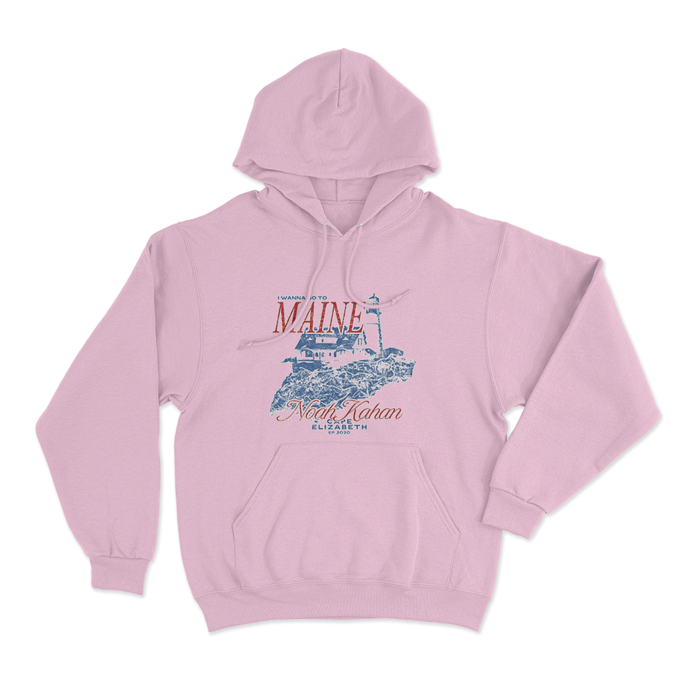 Maine Lighthouse Hoodie Pink Maine Lighthouse Hoodie Pink